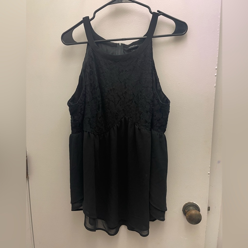 Black sleeveless top